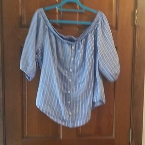 Torrid off the shoulder chambray top